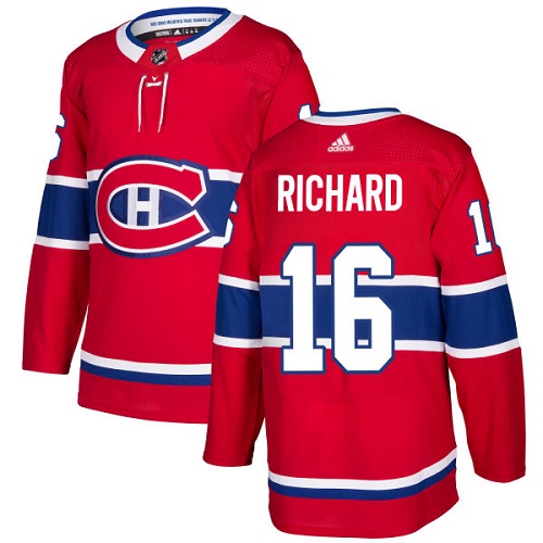 Adidas Men Montreal Canadiens #16 Henri Richard Red Home Authentic Stitched NHL Jersey->montreal canadiens->NHL Jersey